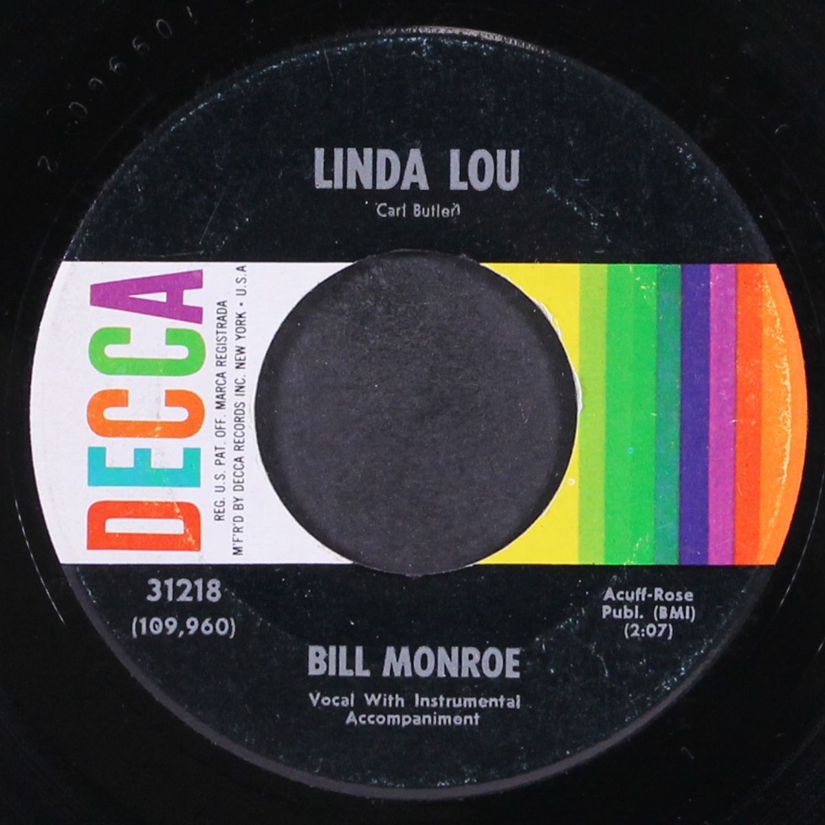 linda lou / put my rubber doll away by BILL MONROE