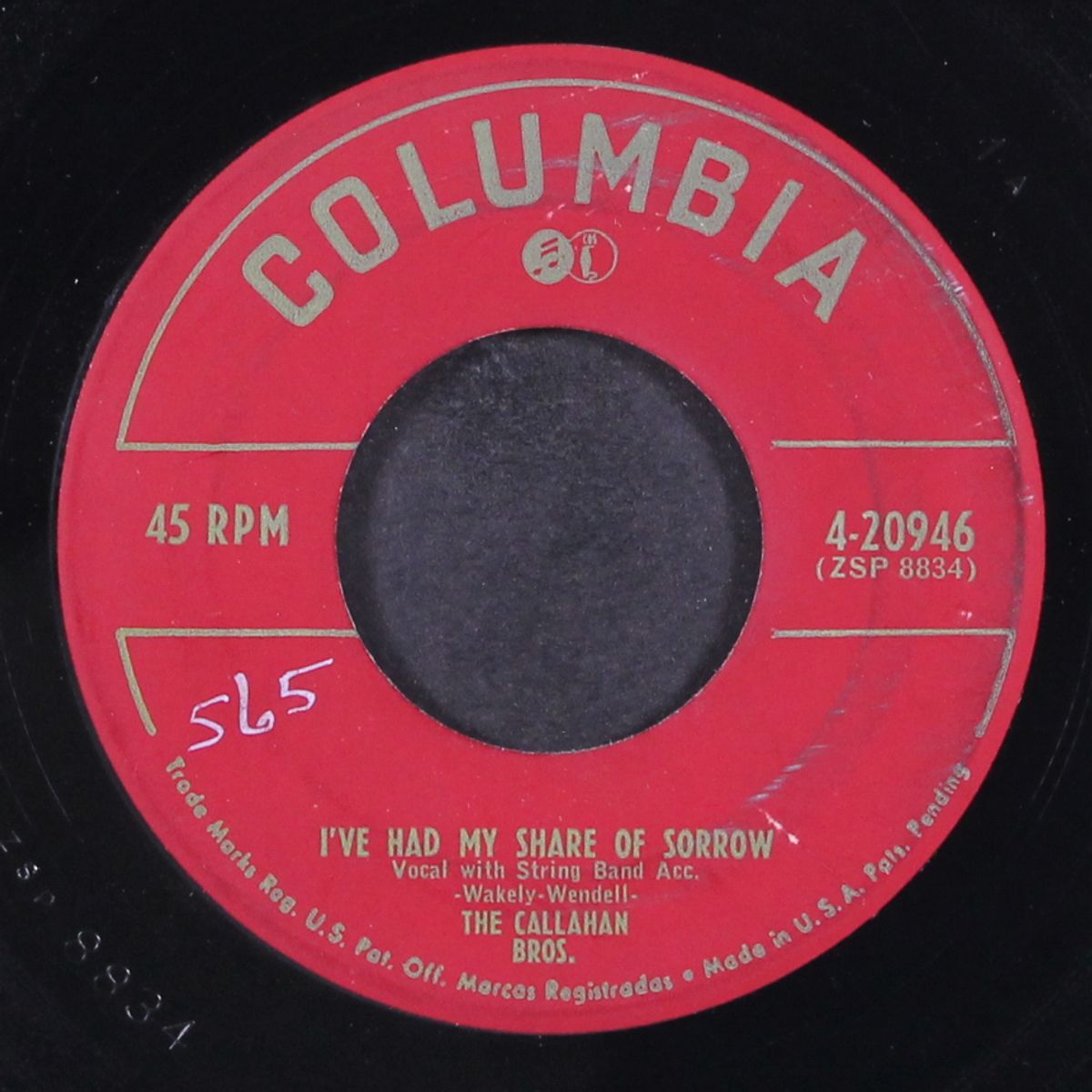 all over you / i've had my share of sorrow by CALLAHAN BROTHERS