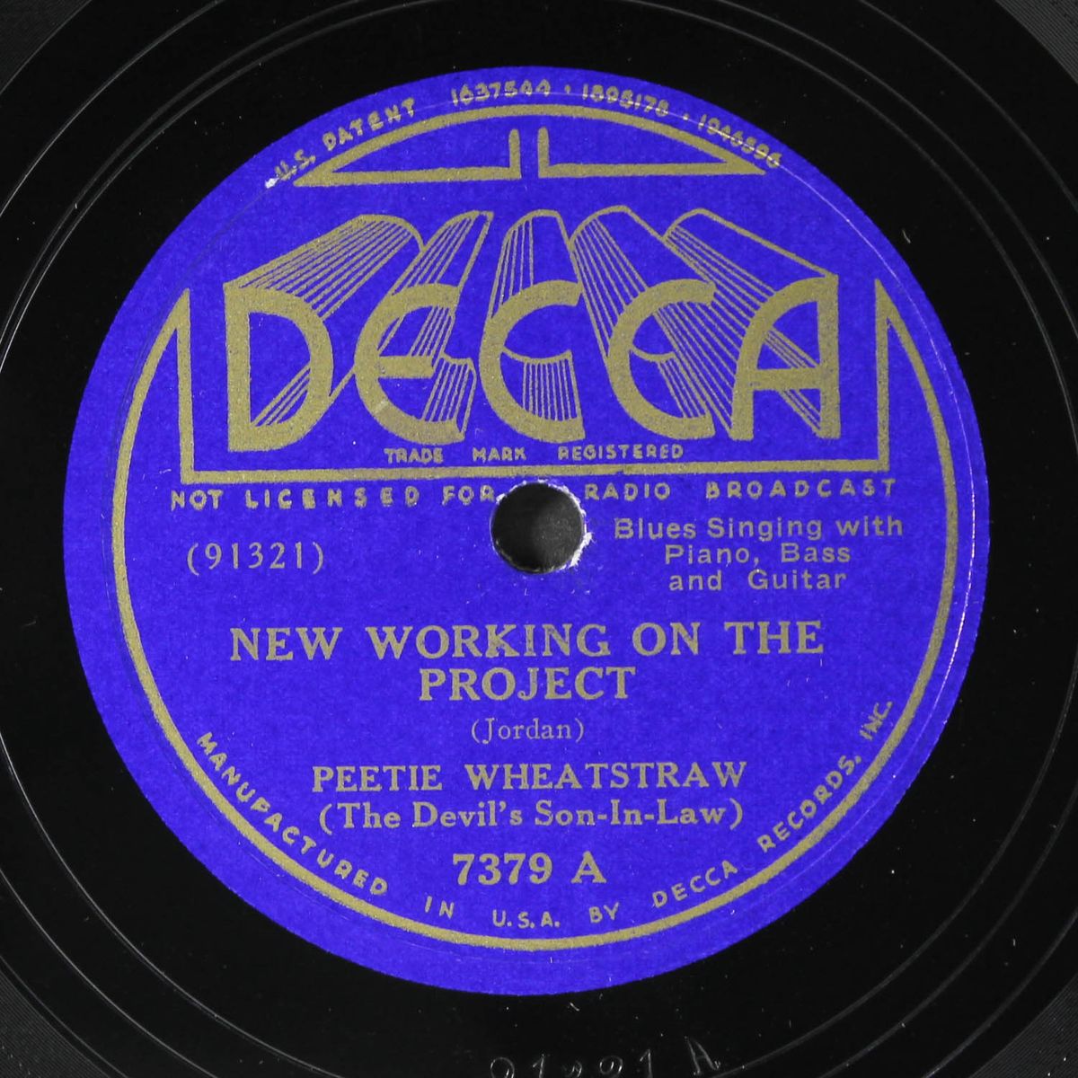 new working on the project / third street's going down by PEETIE WHEATSTRAW