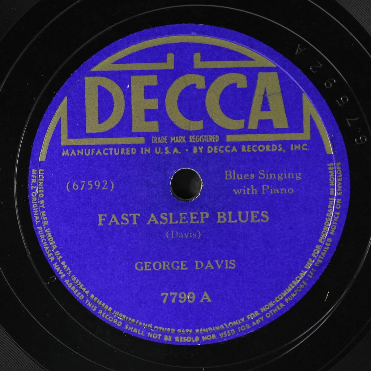 fast asleep blues / flesh crawling blues by GEORGE DAVIS