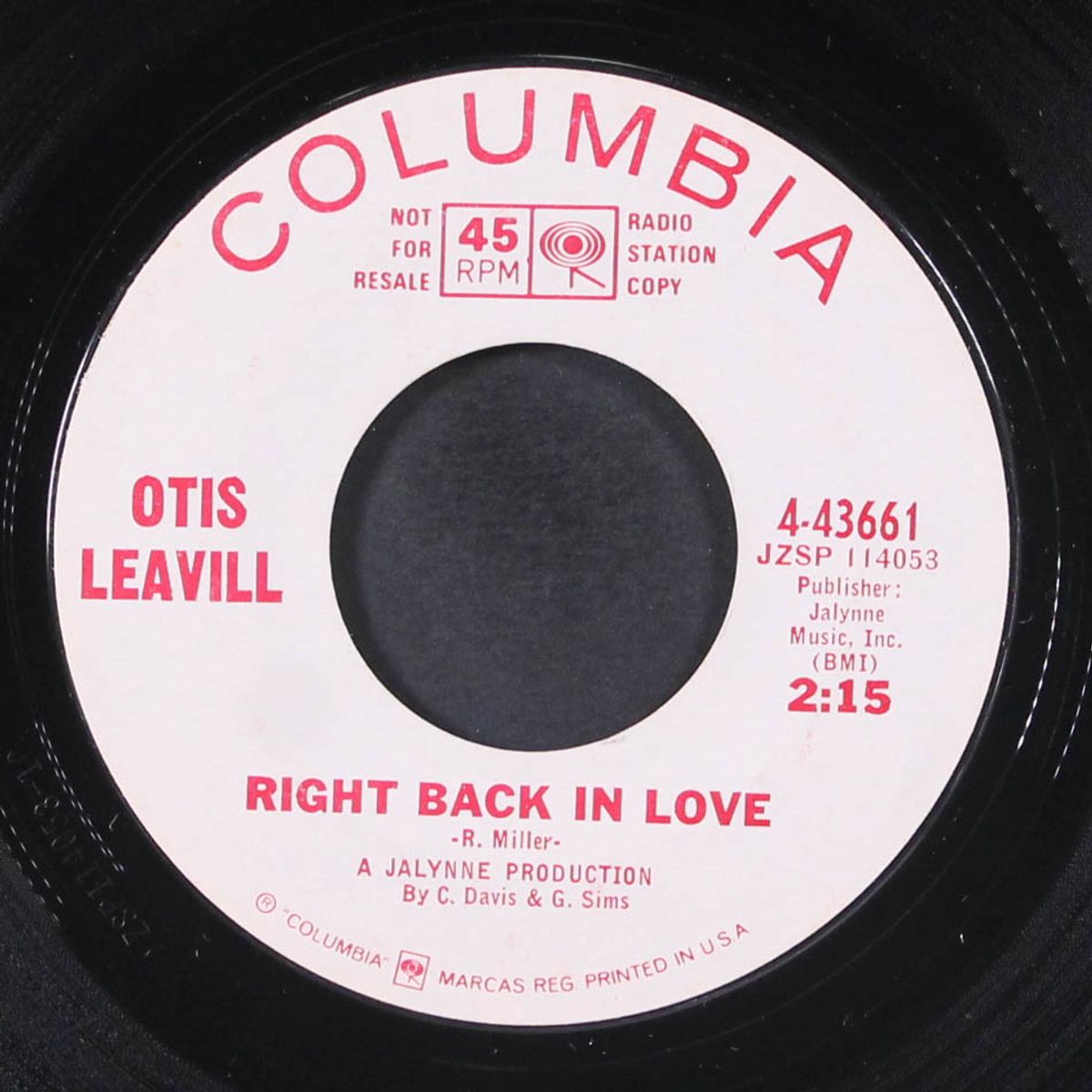 right back in love / keep on loving by OTIS LEAVILL