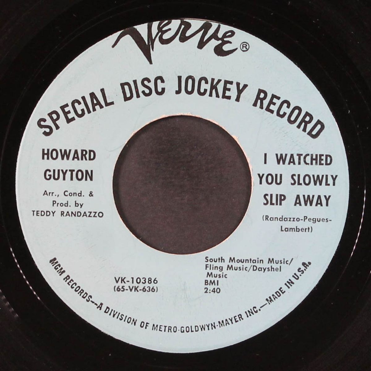 i watched you slowly slip away / i got my own thing going by HOWARD GUYTON