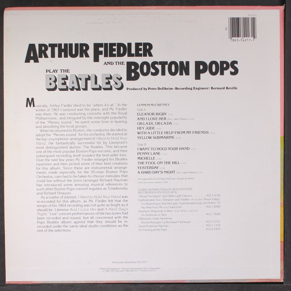 play the beatles by ARTHUR FIEDLER & BOSTON POPS