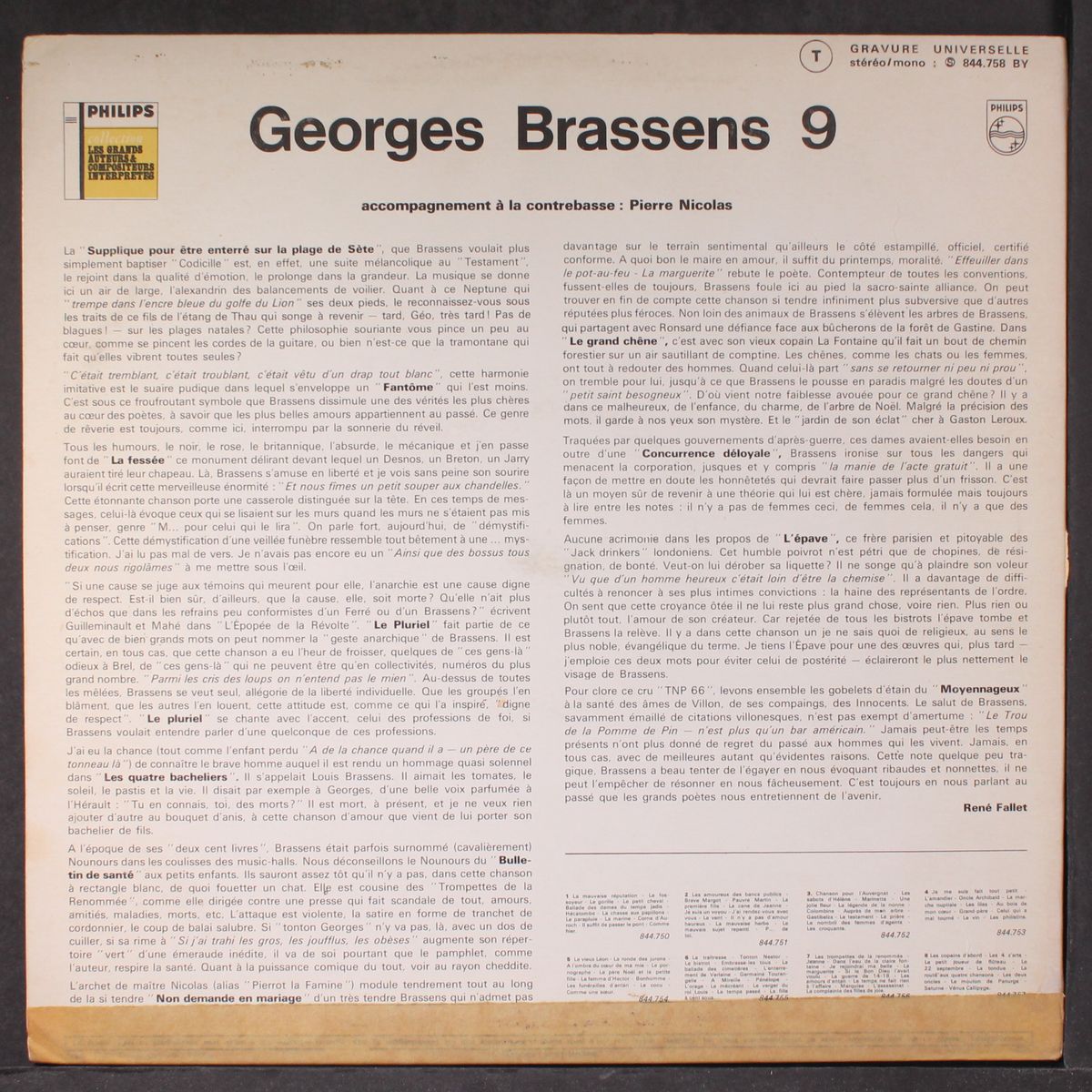 no. 9 by GEORGES BRASSENS