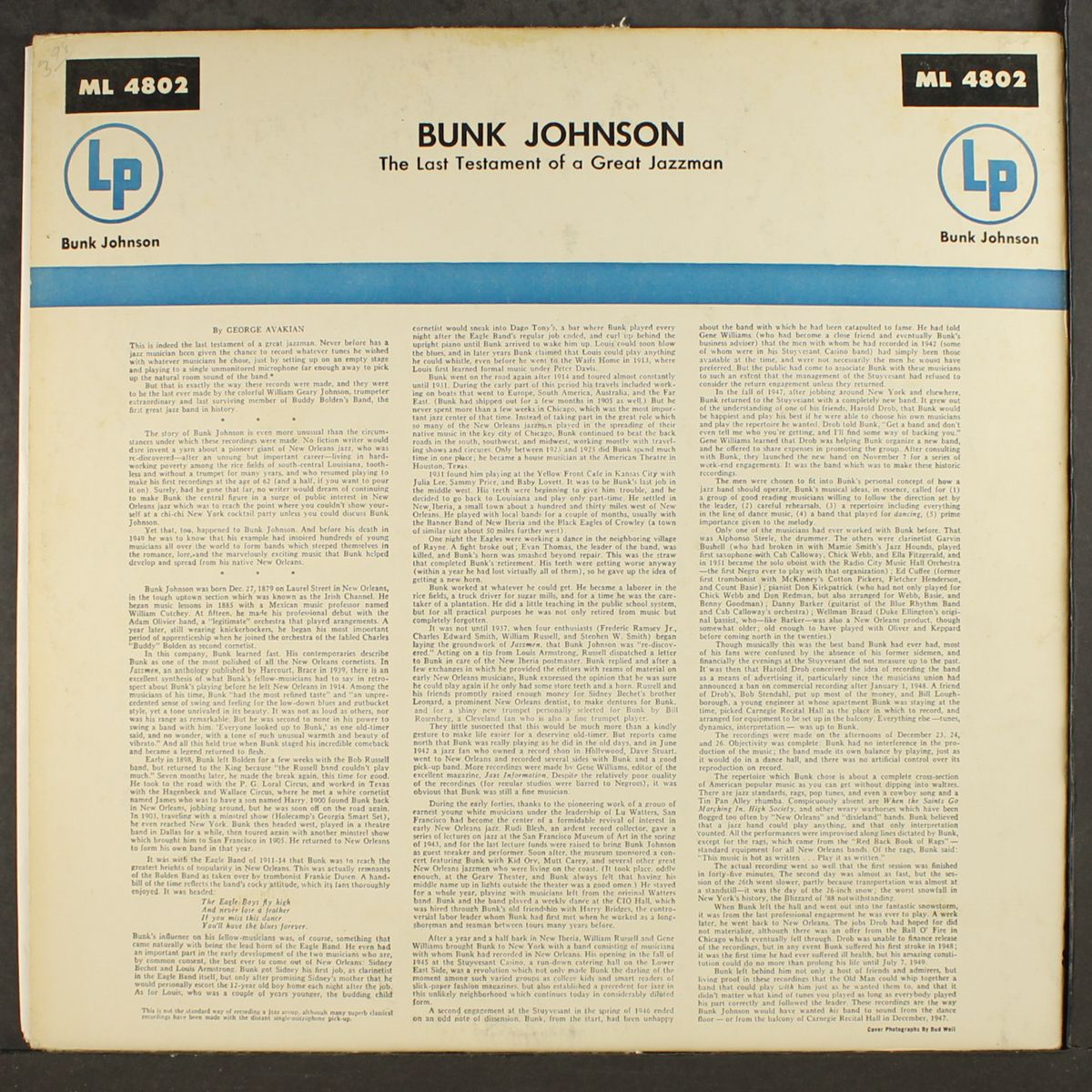 the last testament of a great jazzman by BUNK JOHNSON