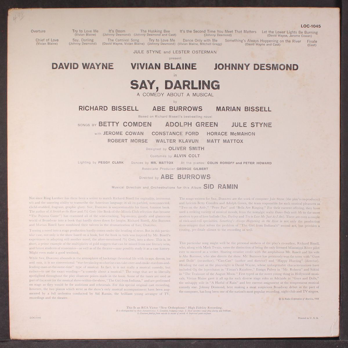 say, darling by ORIGINAL CAST