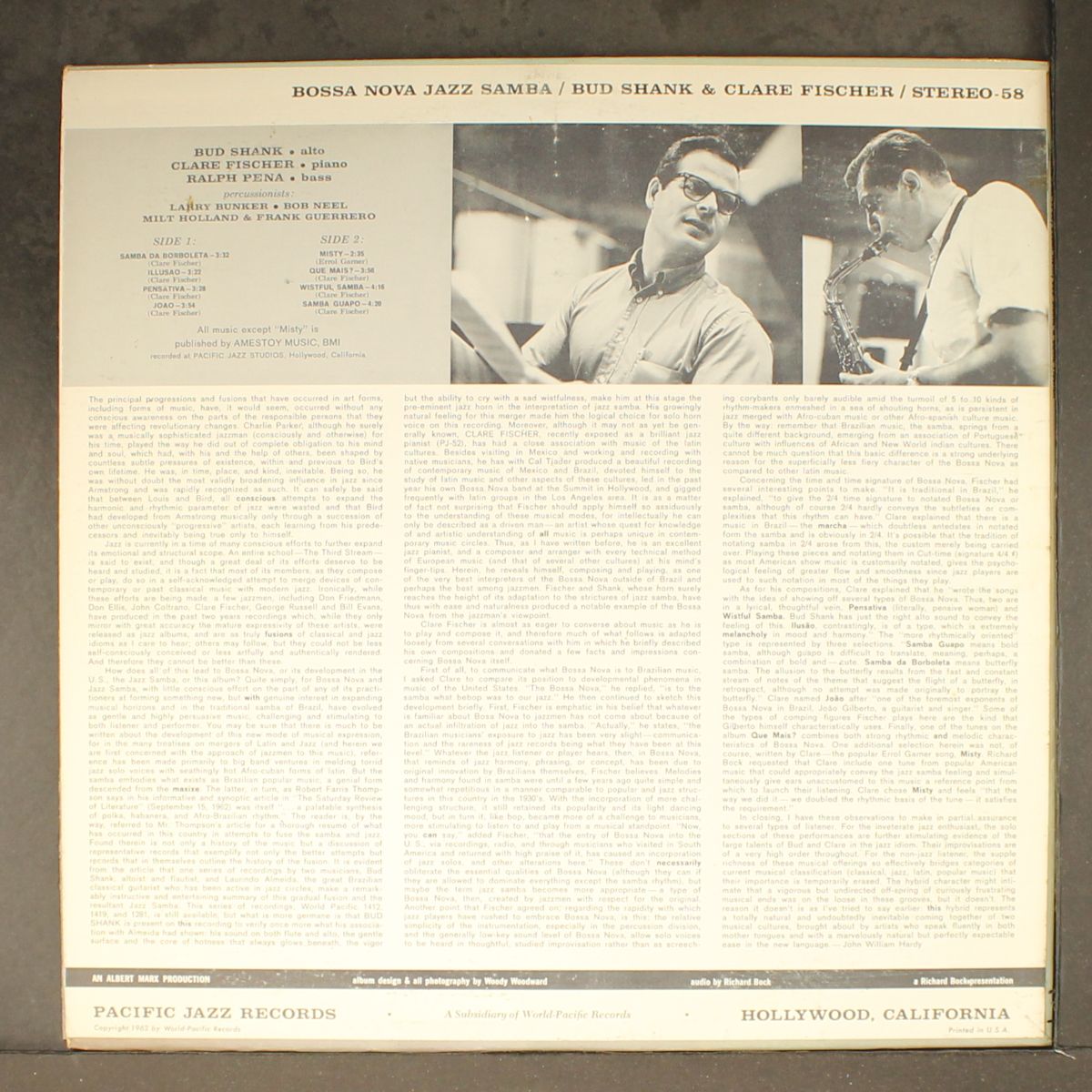 bossa nova jazz samba by BUD SHANK & CLARE FISCHER