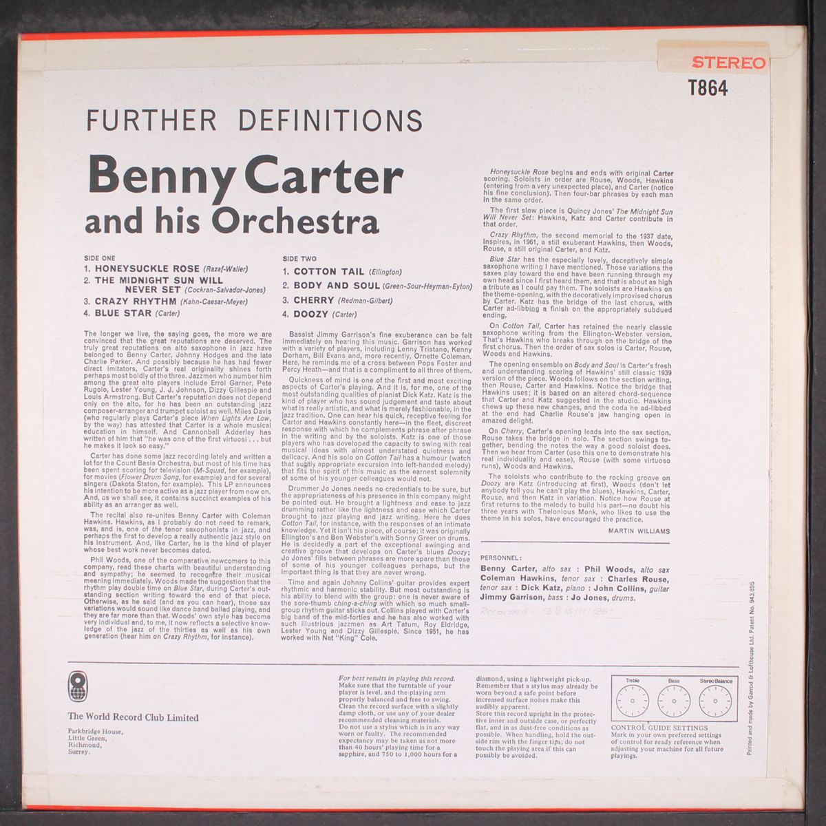 further definitions by BENNY CARTER
