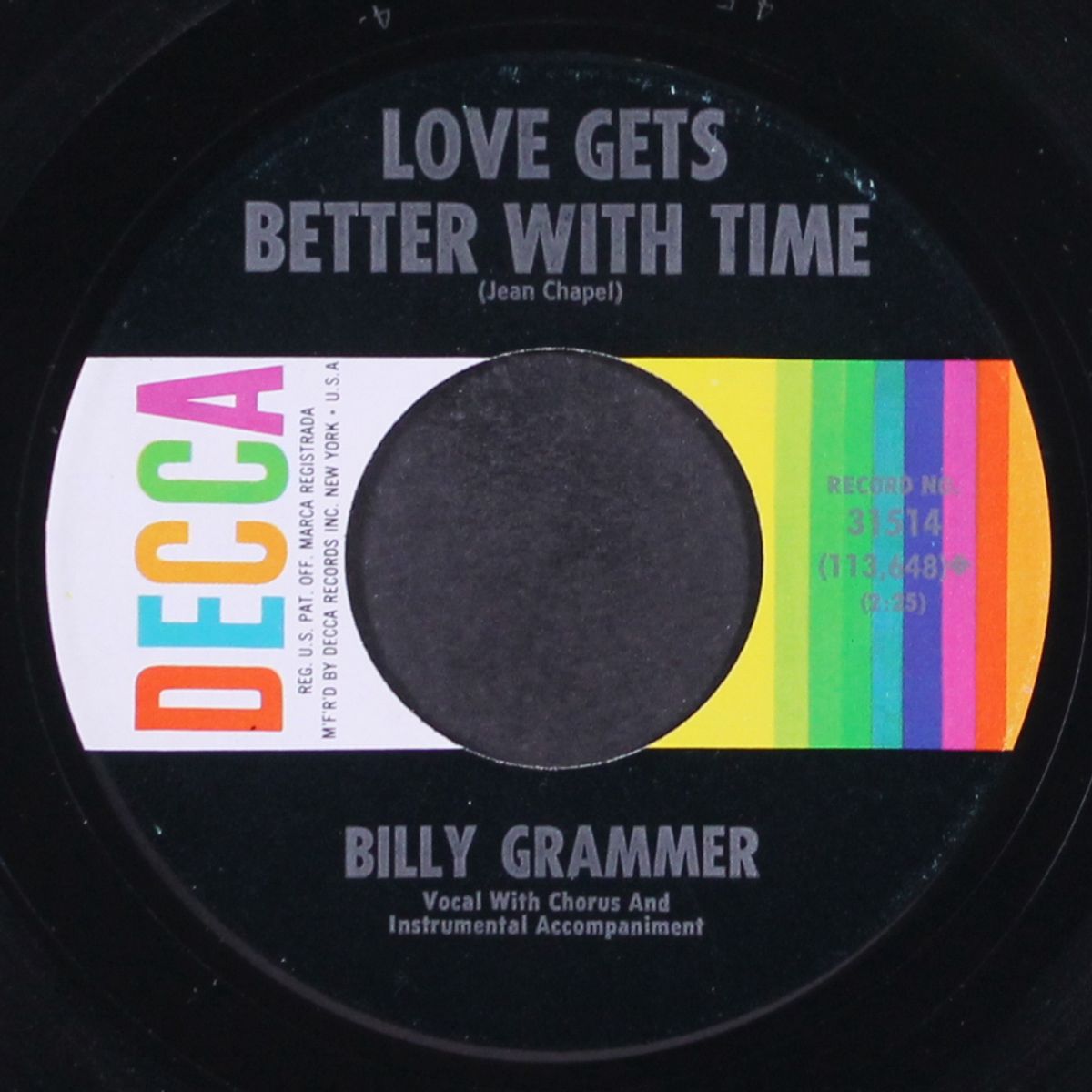 lonesome life / love gets better with time by BILLY GRAMMER