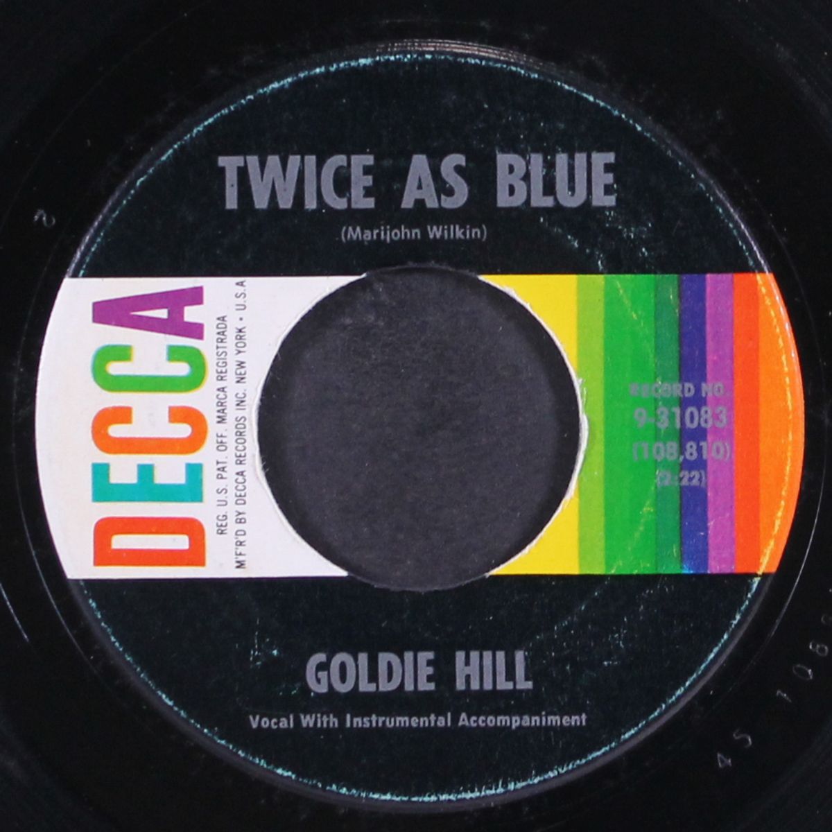 twice as blue / living alone by GOLDIE HILL