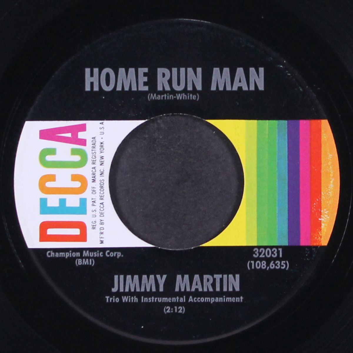 home run man / you're gonna change by JIMMY MARTIN