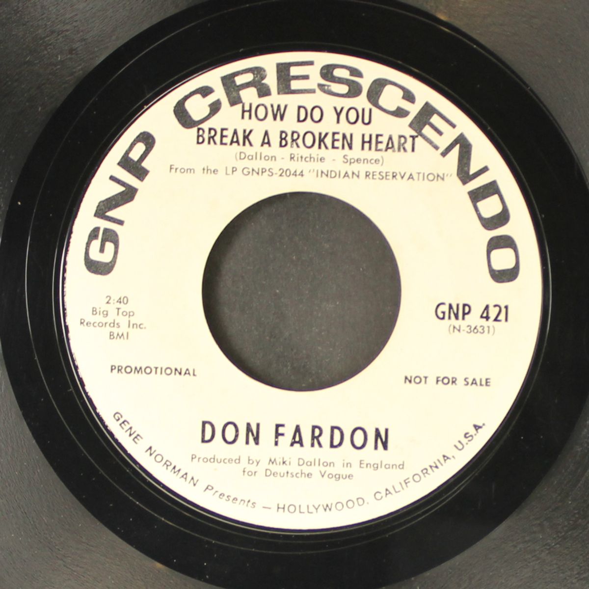 sally goes round the moon / how do you break a broken heart by DON FARDON