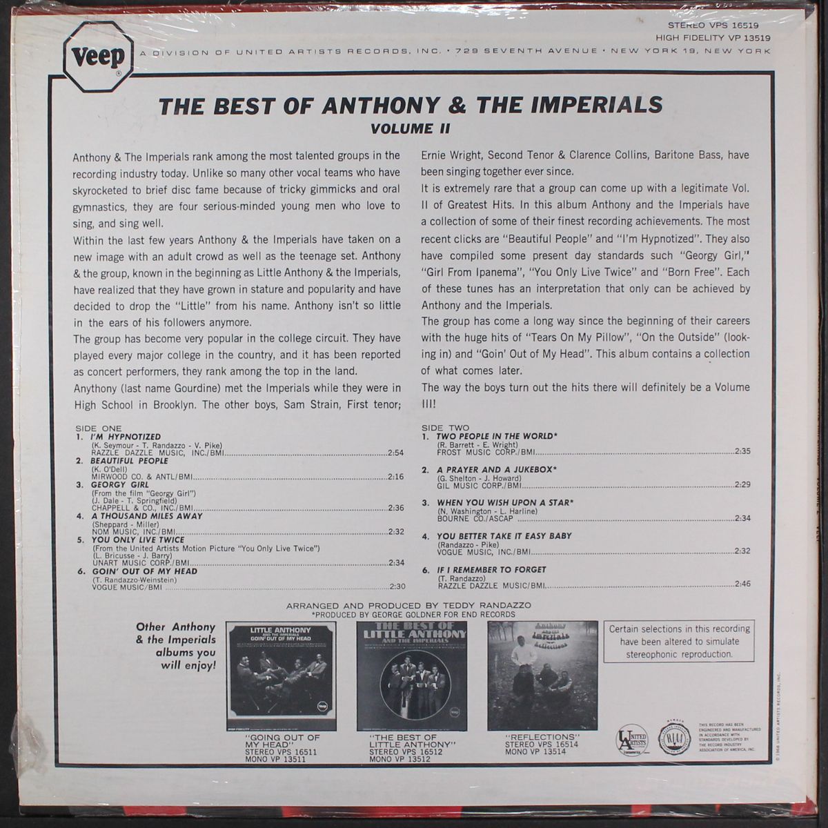 best of, vol. 2 by ANTHONY & IMPERIALS