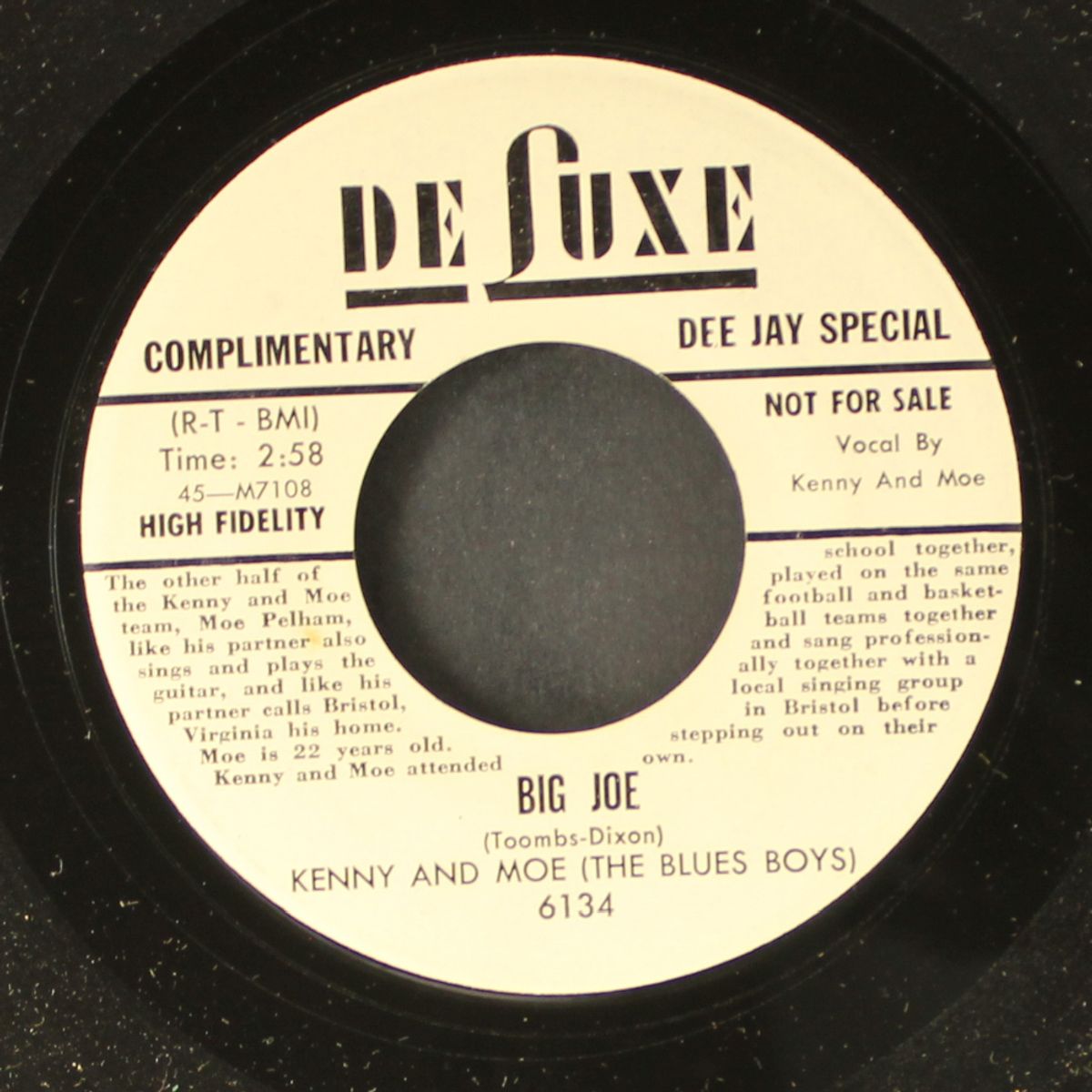 big joe / i sing the song by KENNY & MOE