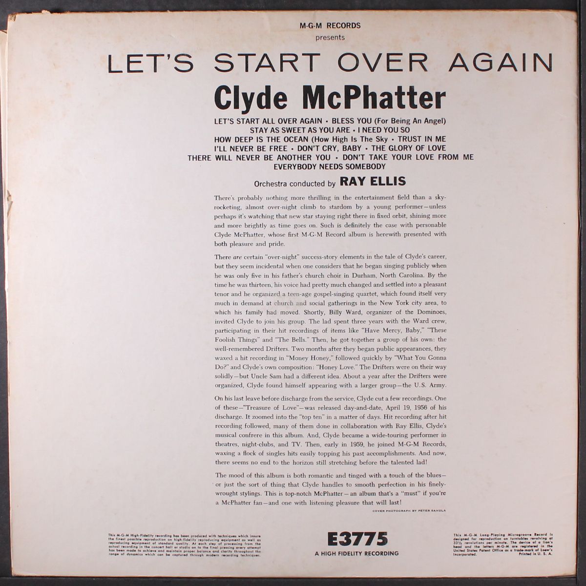 let's start over again by CLYDE MCPHATTER