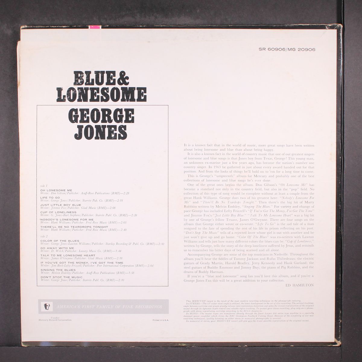blue and lonesome by GEORGE JONES