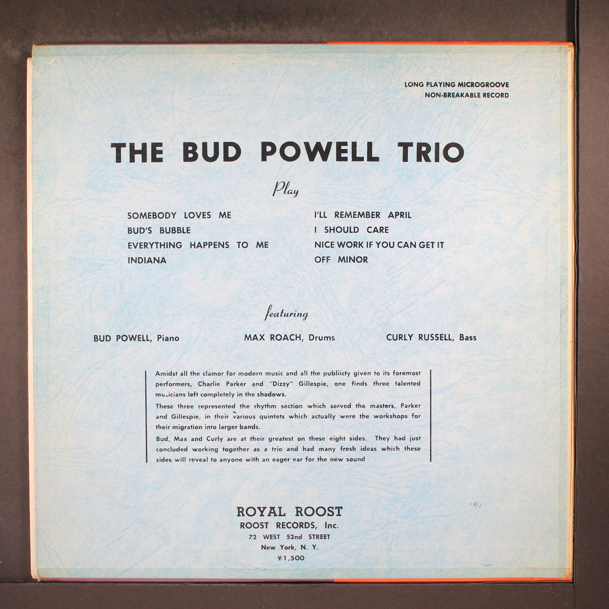 roost sessions best 6, vol. 1 by BUD POWELL