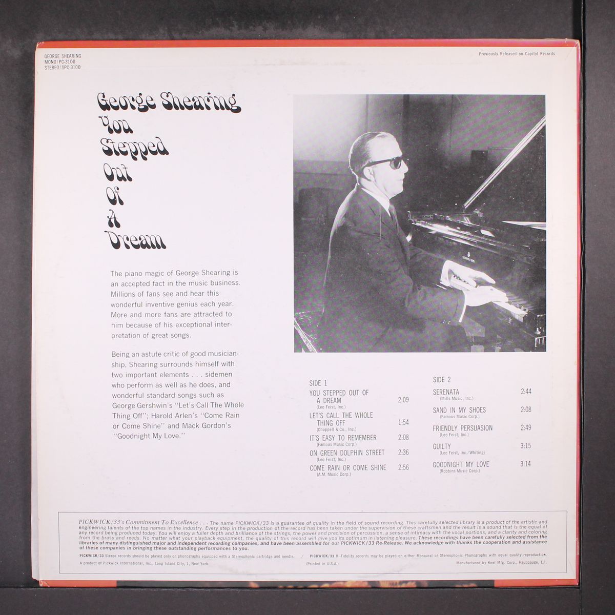 you stepped out of a dream by GEORGE SHEARING