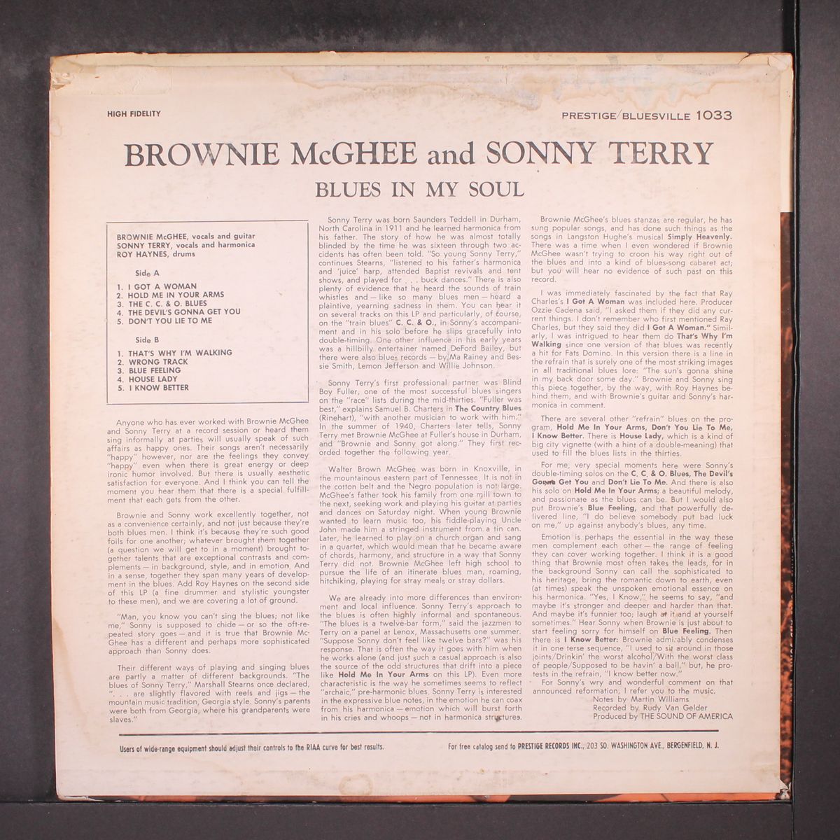 blues in my soul by BROWNIE MCGHEE & SONNY TERRY