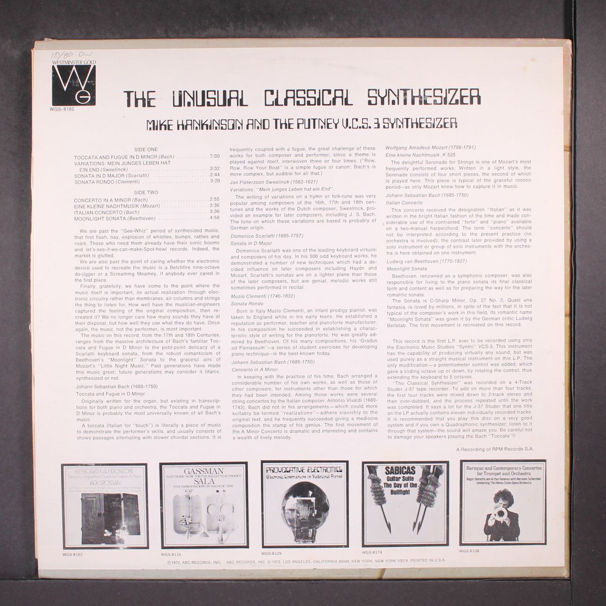 the unusual classical synthesizer by MIKE HANKINSON