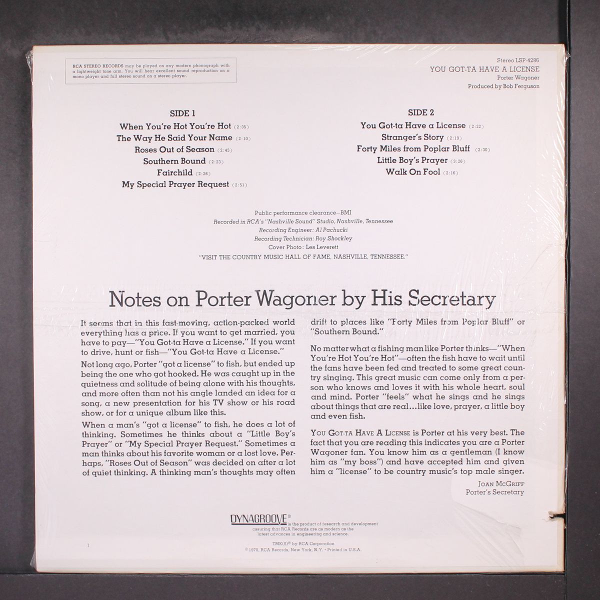 you gotta have a license by PORTER WAGONER