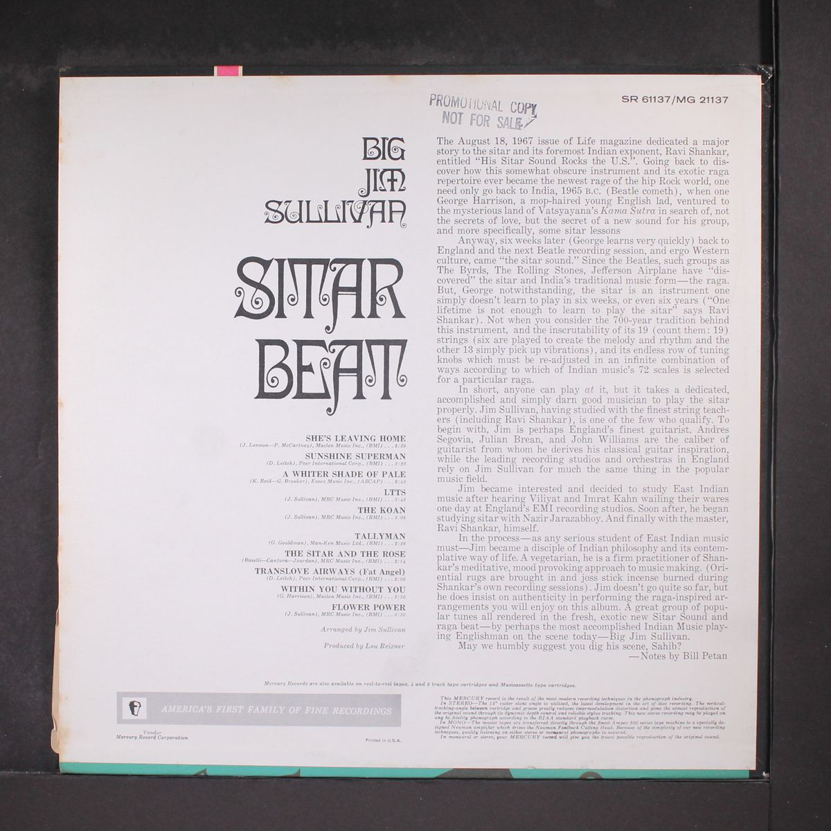 sitar beat by BIG JIM SULLIVAN