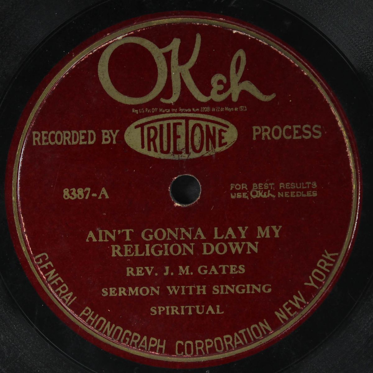 ain't gonna lay my religion down / the dying gambler by REV. J.M. GATES