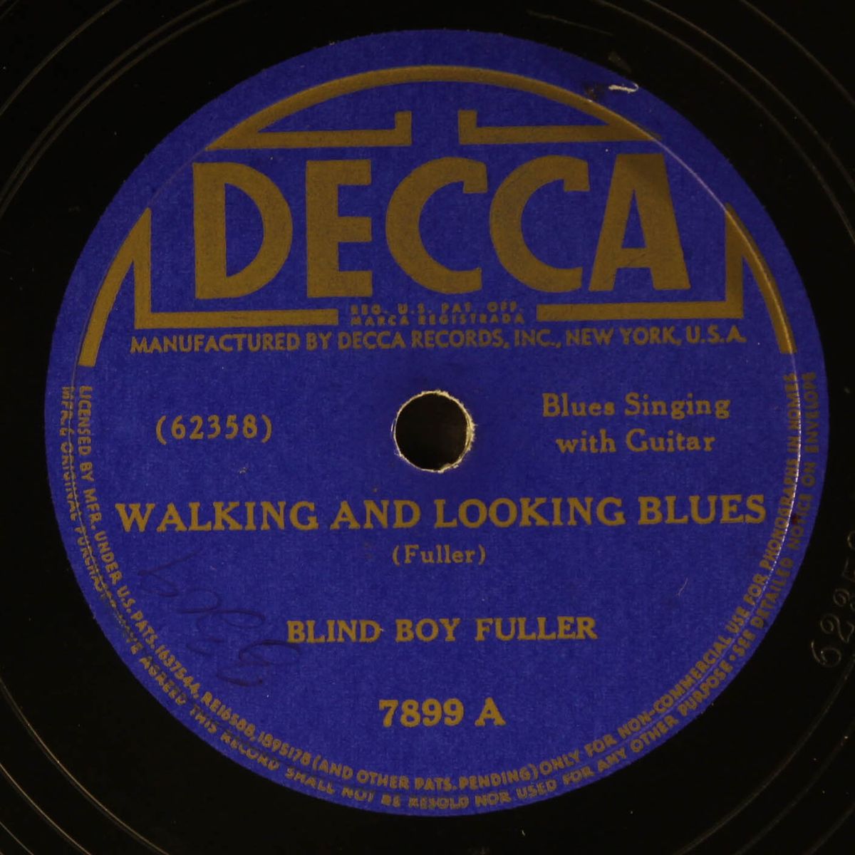 walking and looking blues / working man blues by BLIND BOY FULLER