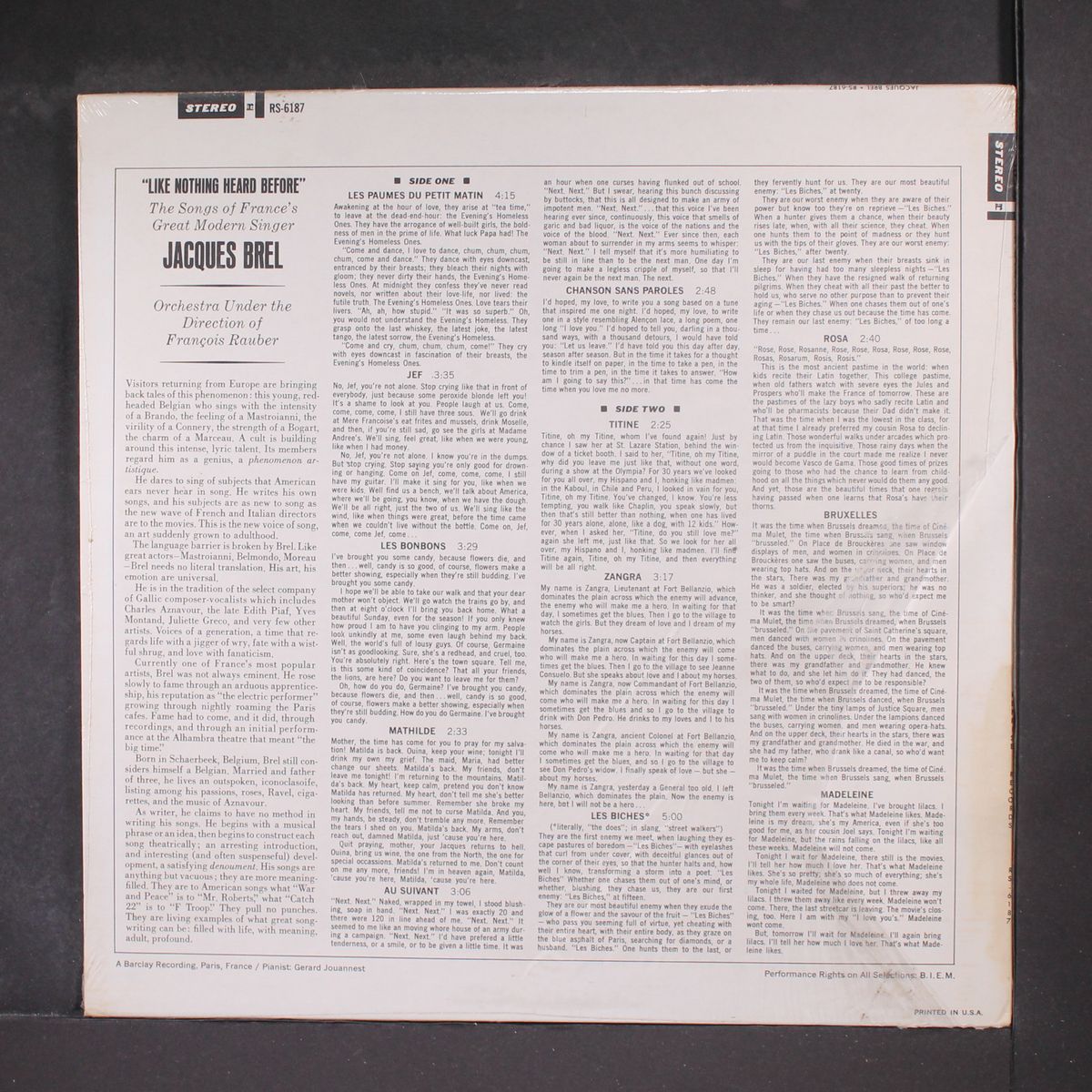 jacques brel by JACQUES BREL