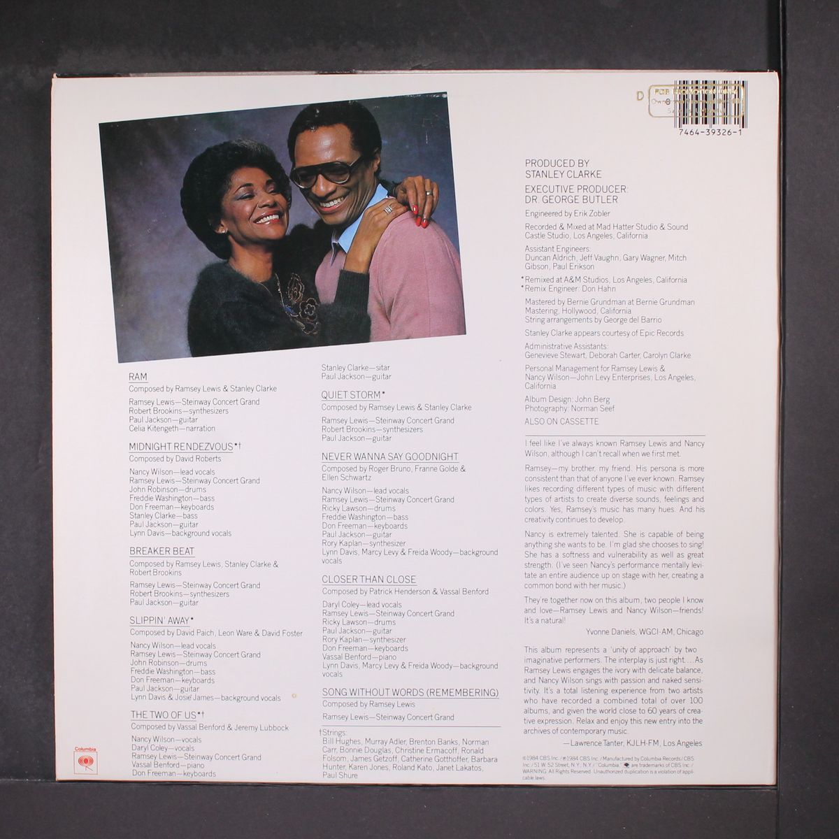 the two of us by RAMSEY LEWIS & NANCY WILSON