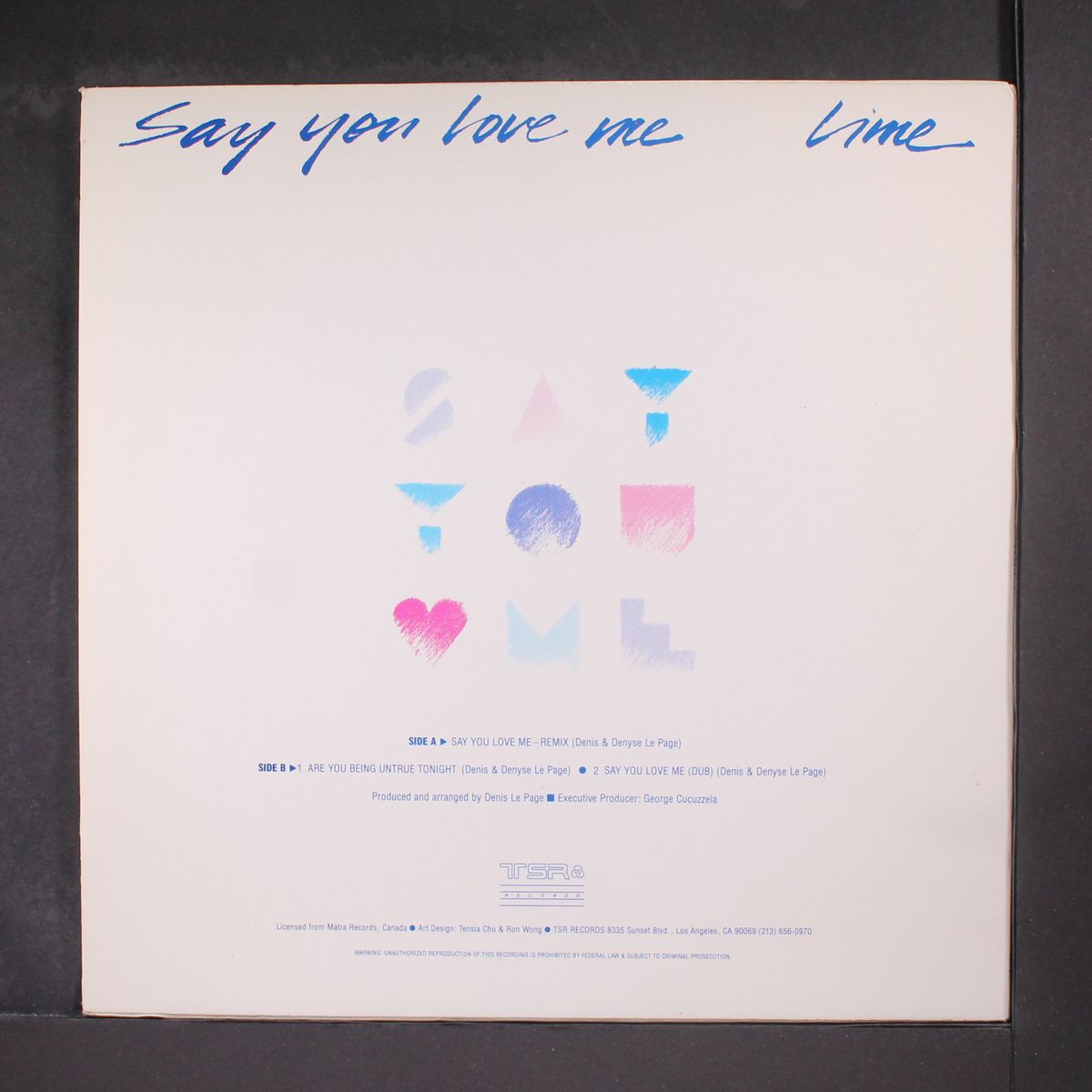 say you love me (remix) / are you being untrue tonight by LIME