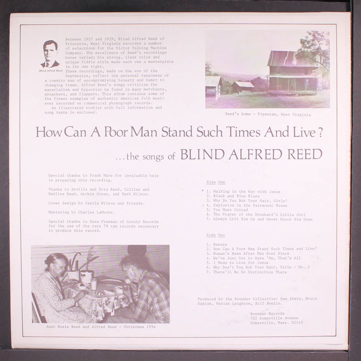 how can a poor man stand such times... by BLIND ALFRED REED