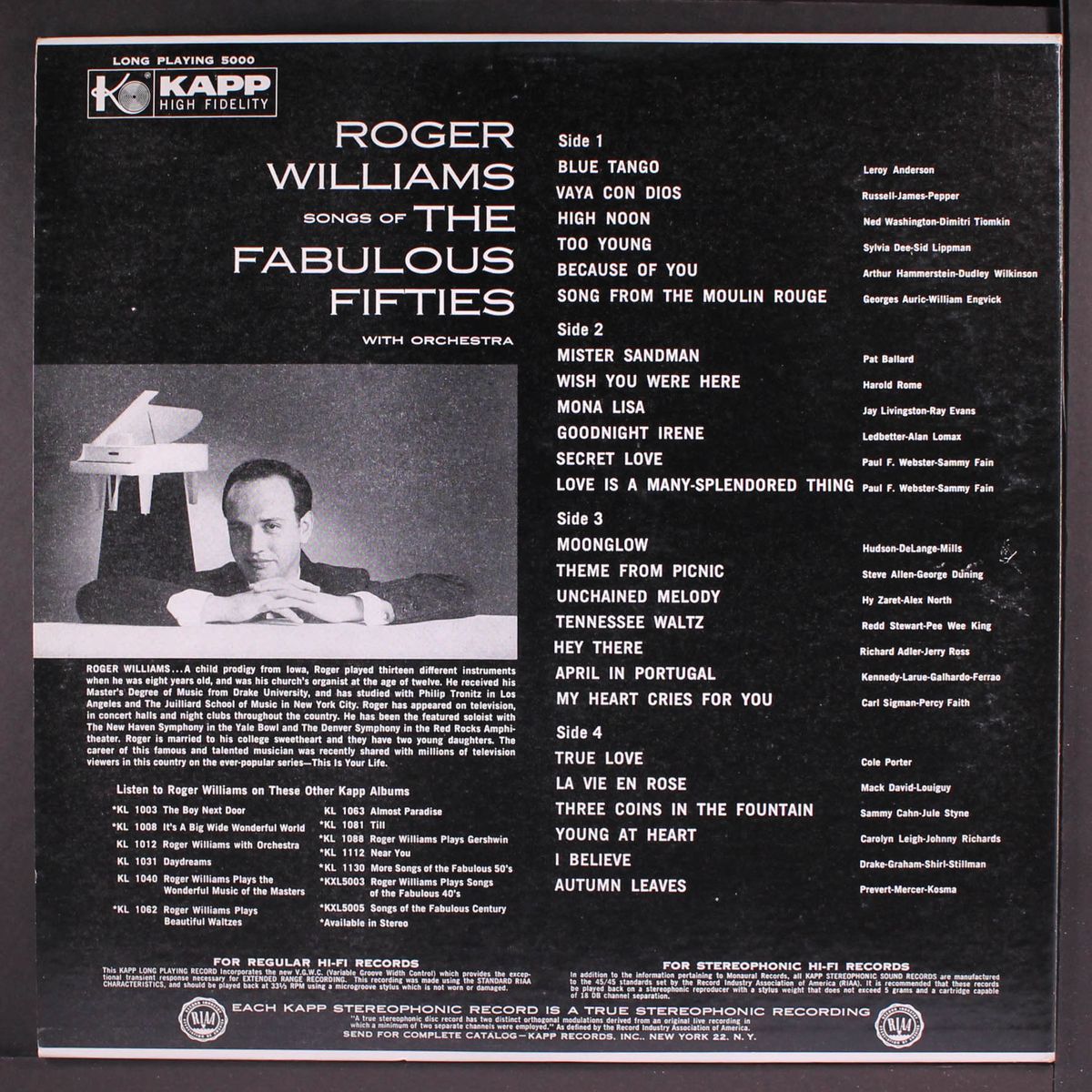 songs of the fabulous fifties by ROGER WILLIAMS