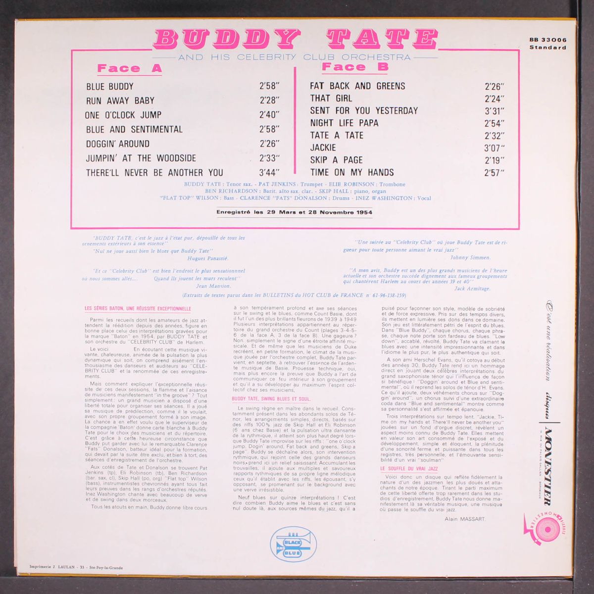 and his celebrity club orchestra by BUDDY TATE