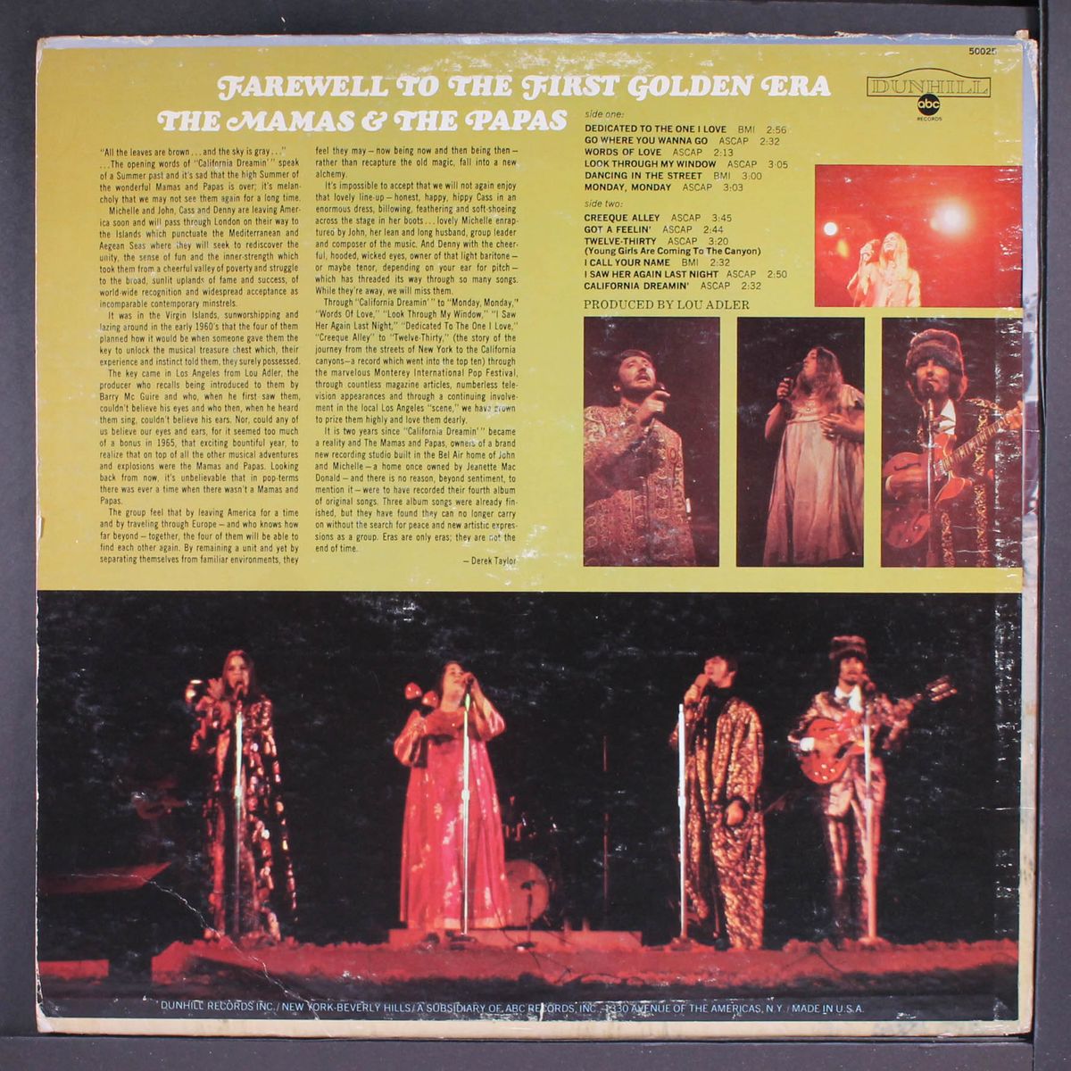 farewell to the first golden era by MAMAS & PAPAS