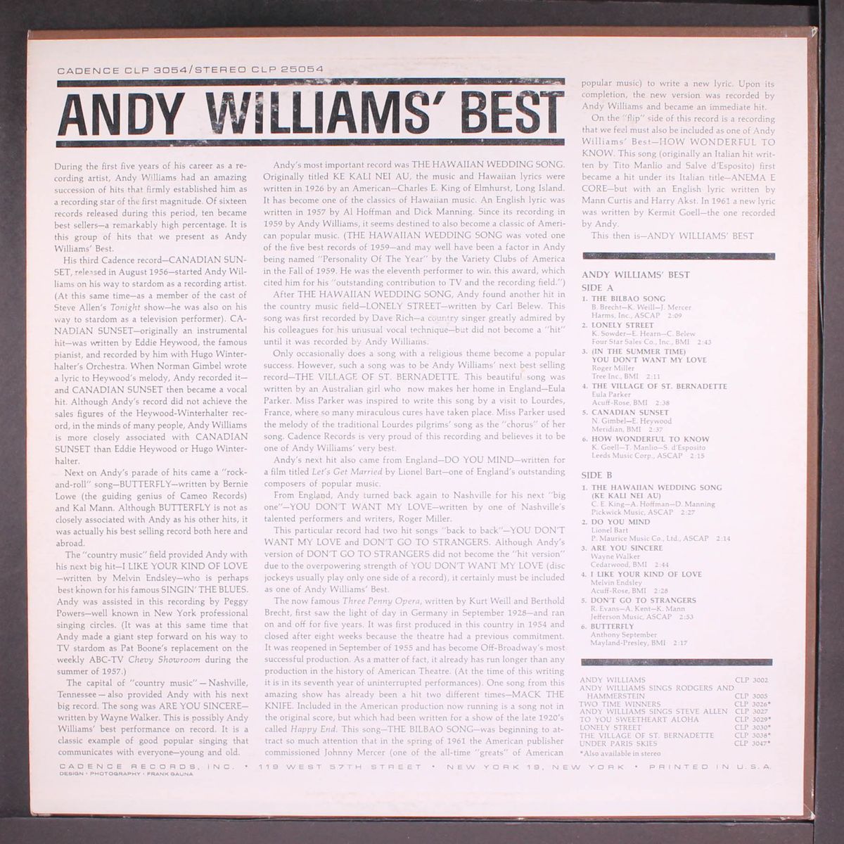 best by ANDY WILLIAMS