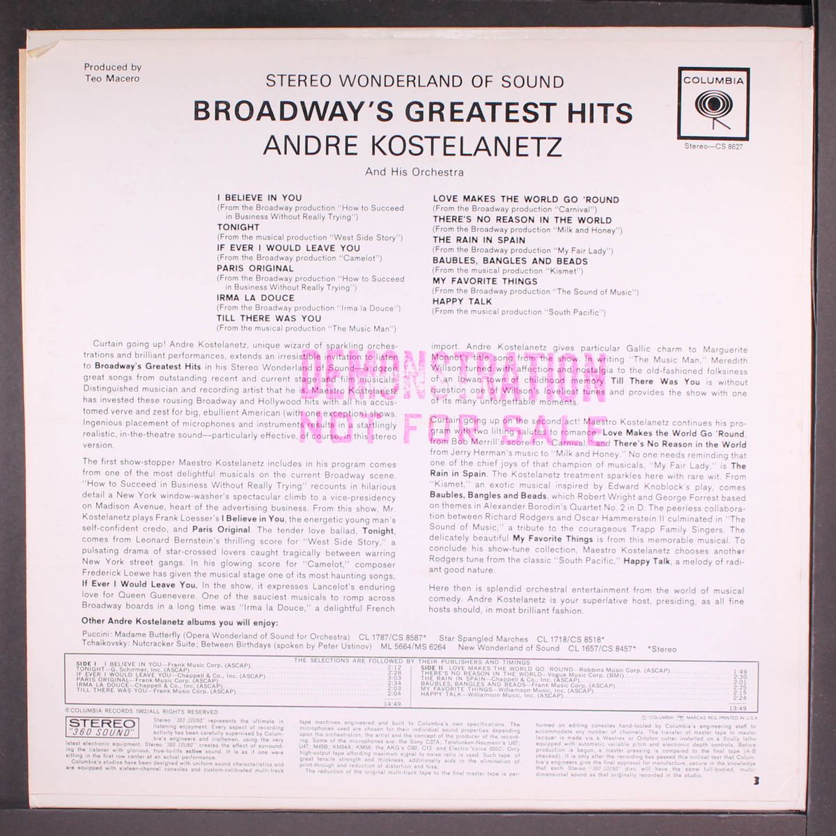 broadway's greatest hits by ANDRE KOSTELANETZ