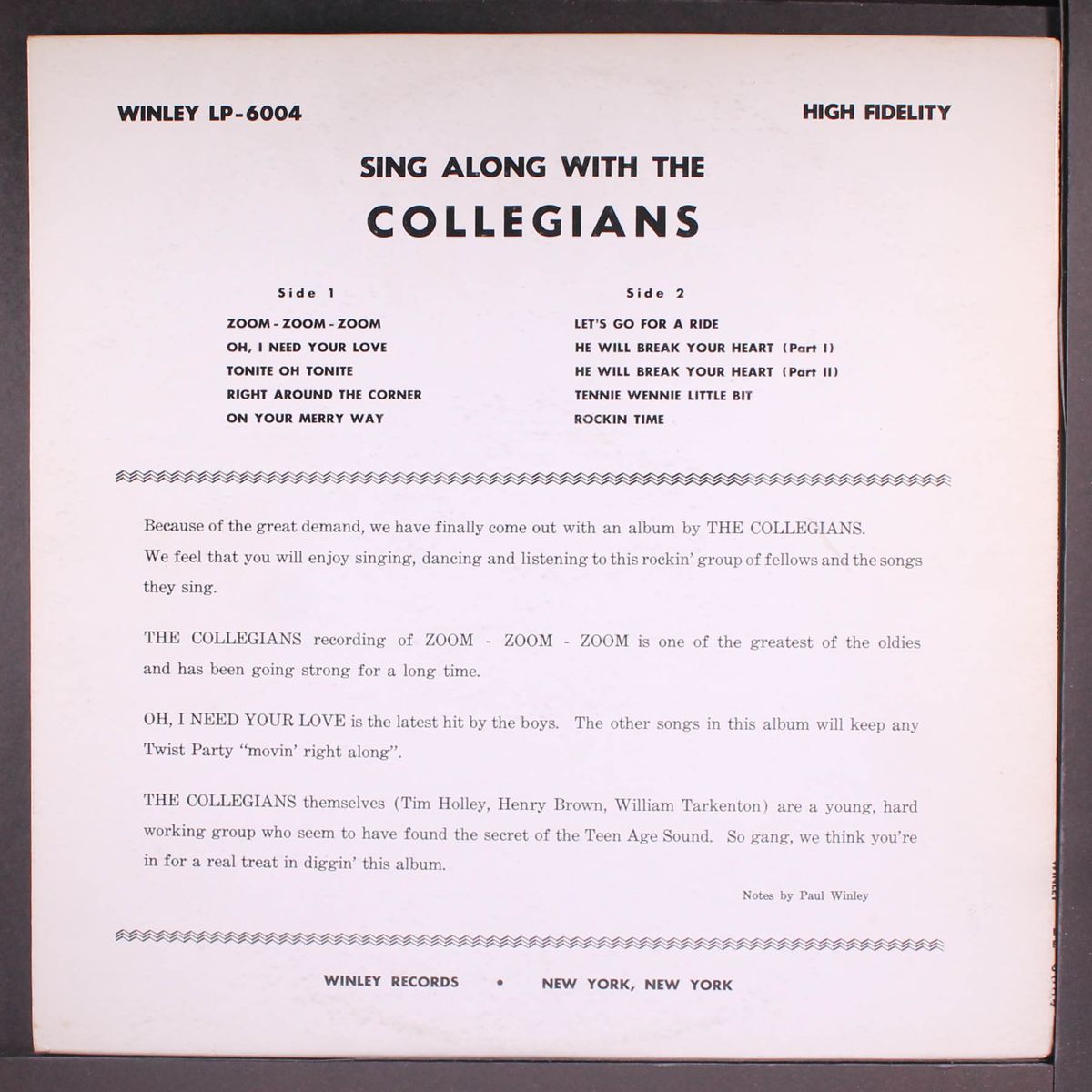 sing along with by COLLEGIANS