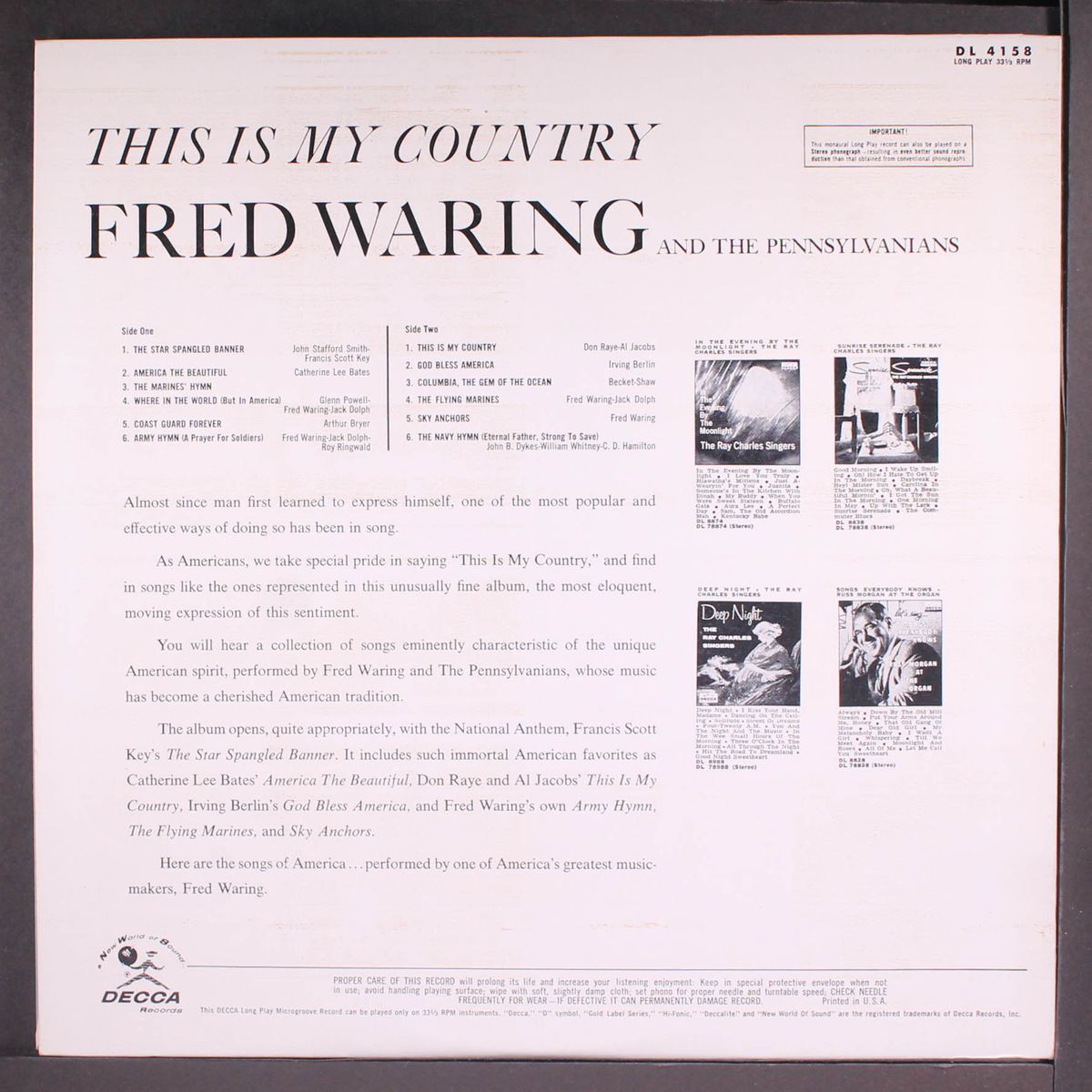 this is my country by FRED WARING