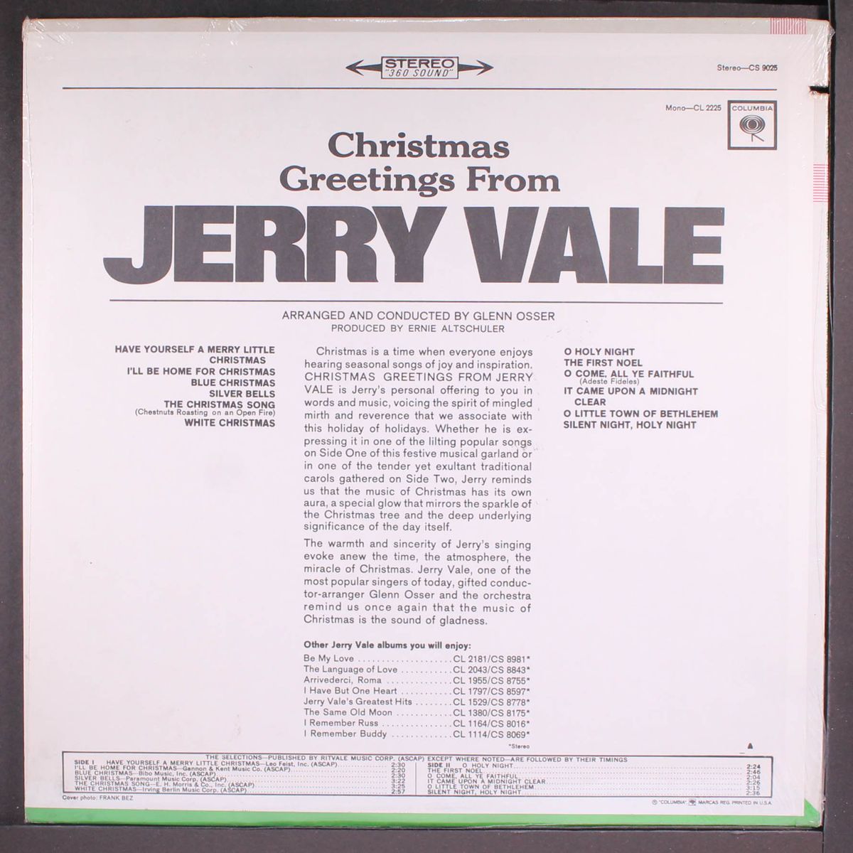 christmas greetings from by JERRY VALE