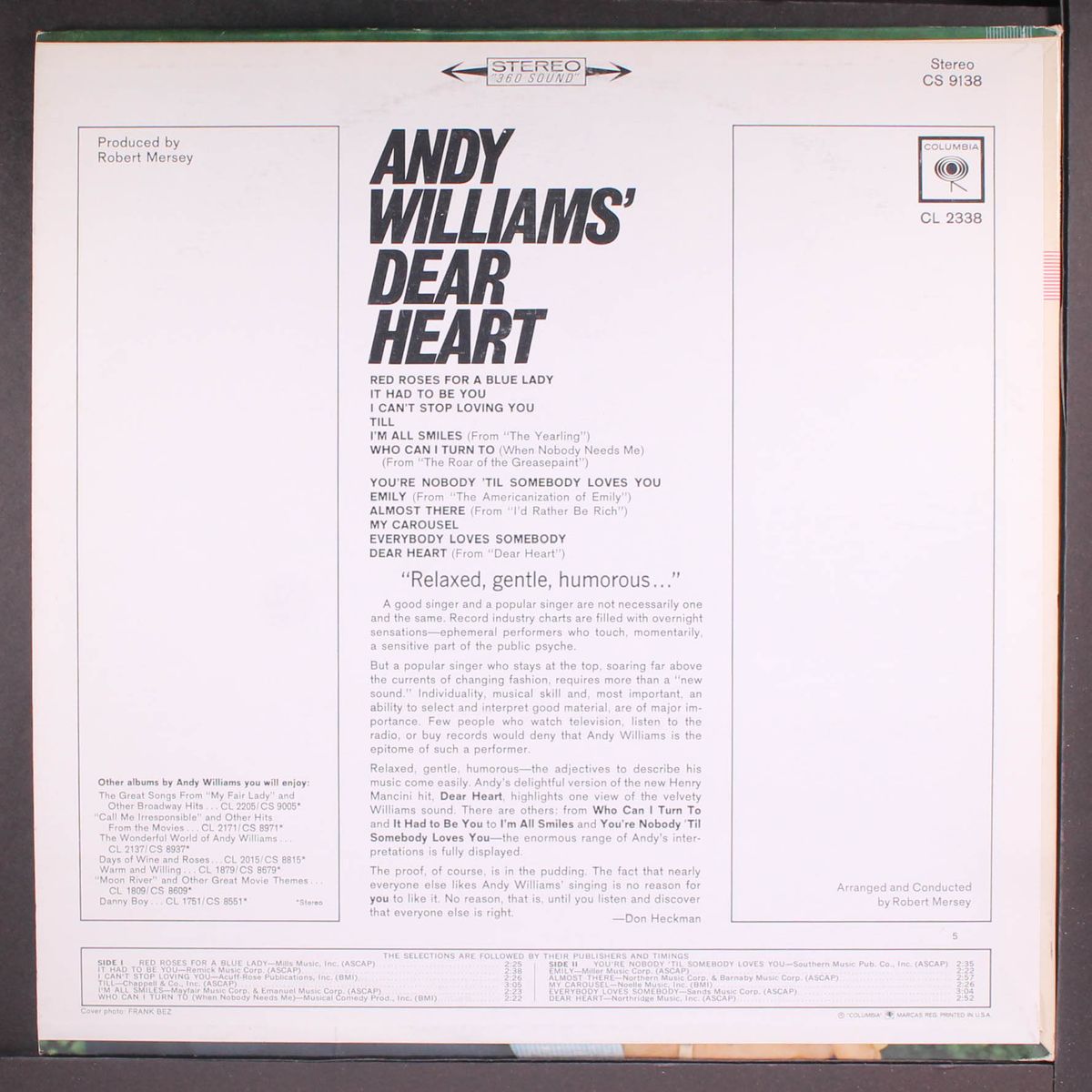 dear heart by ANDY WILLIAMS