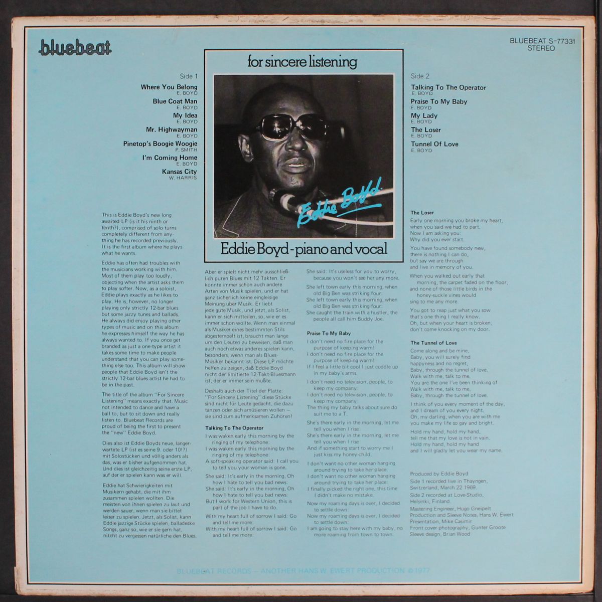 for sincere listening by EDDIE BOYD