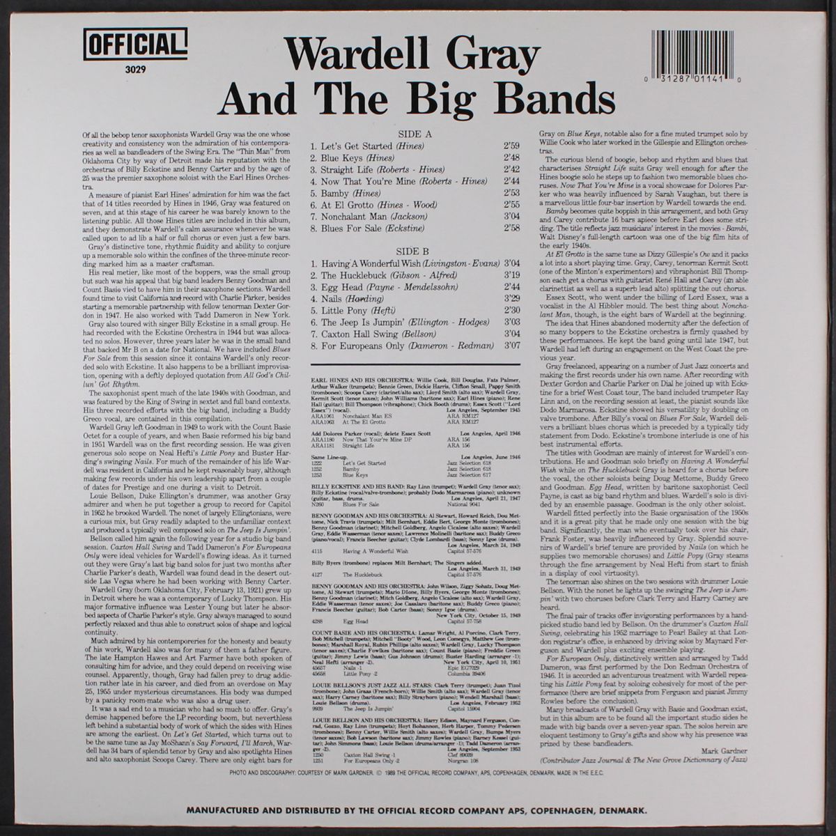 and the big bands by WARDELL GRAY