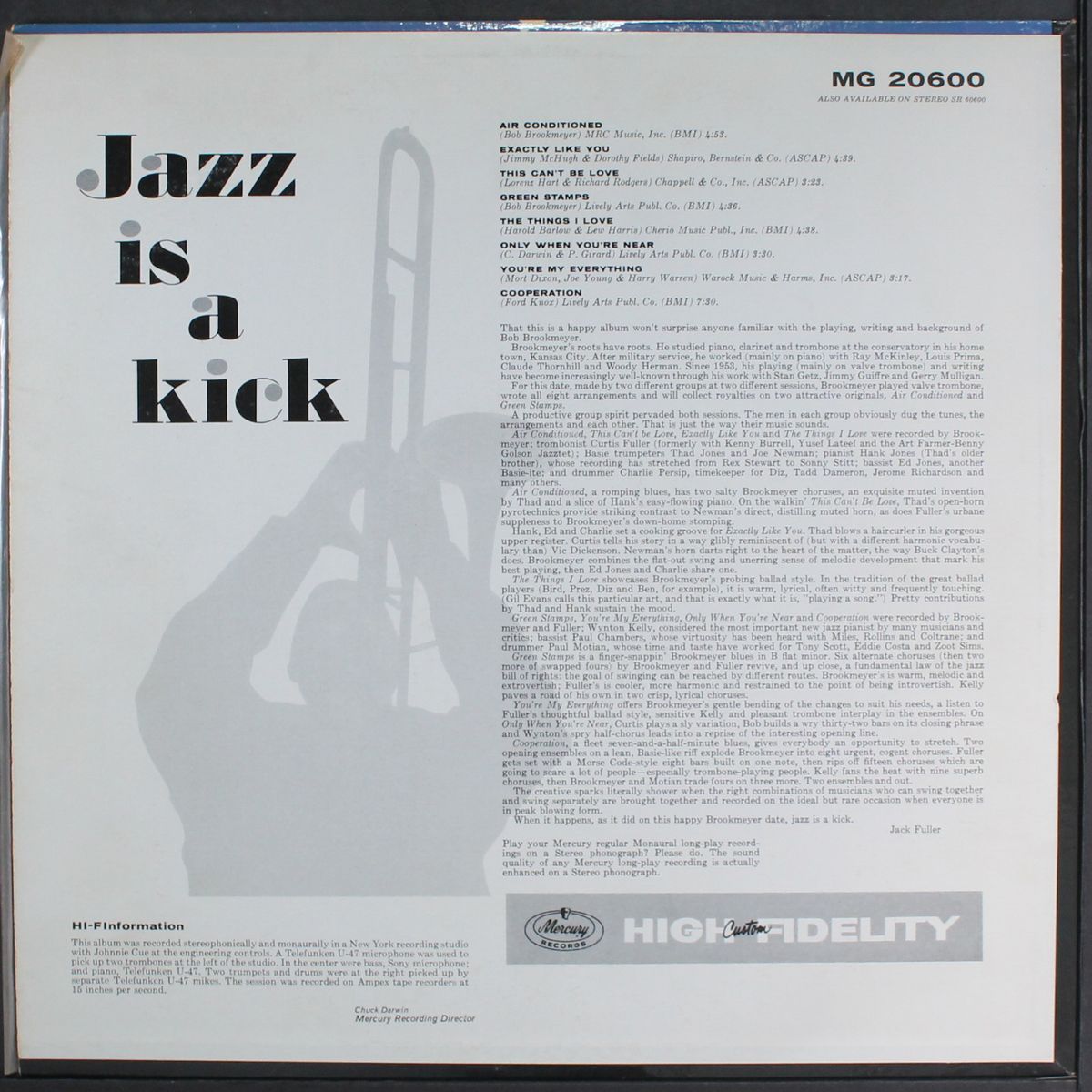 jazz is a kick by BOB BROOKMEYER