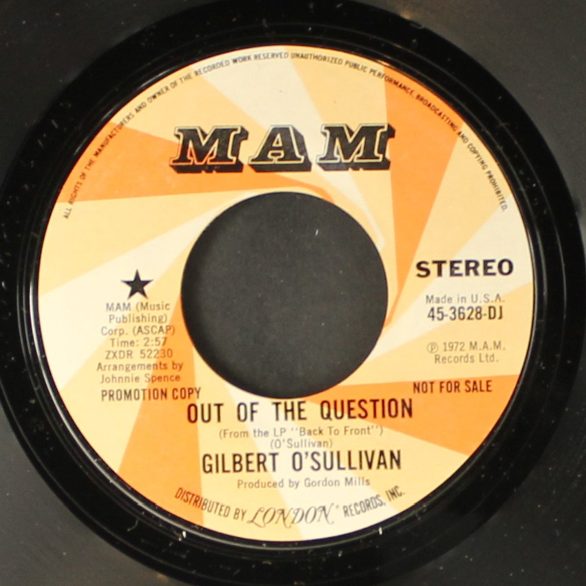 out of the question / mono by GILBERT O'SULLIVAN