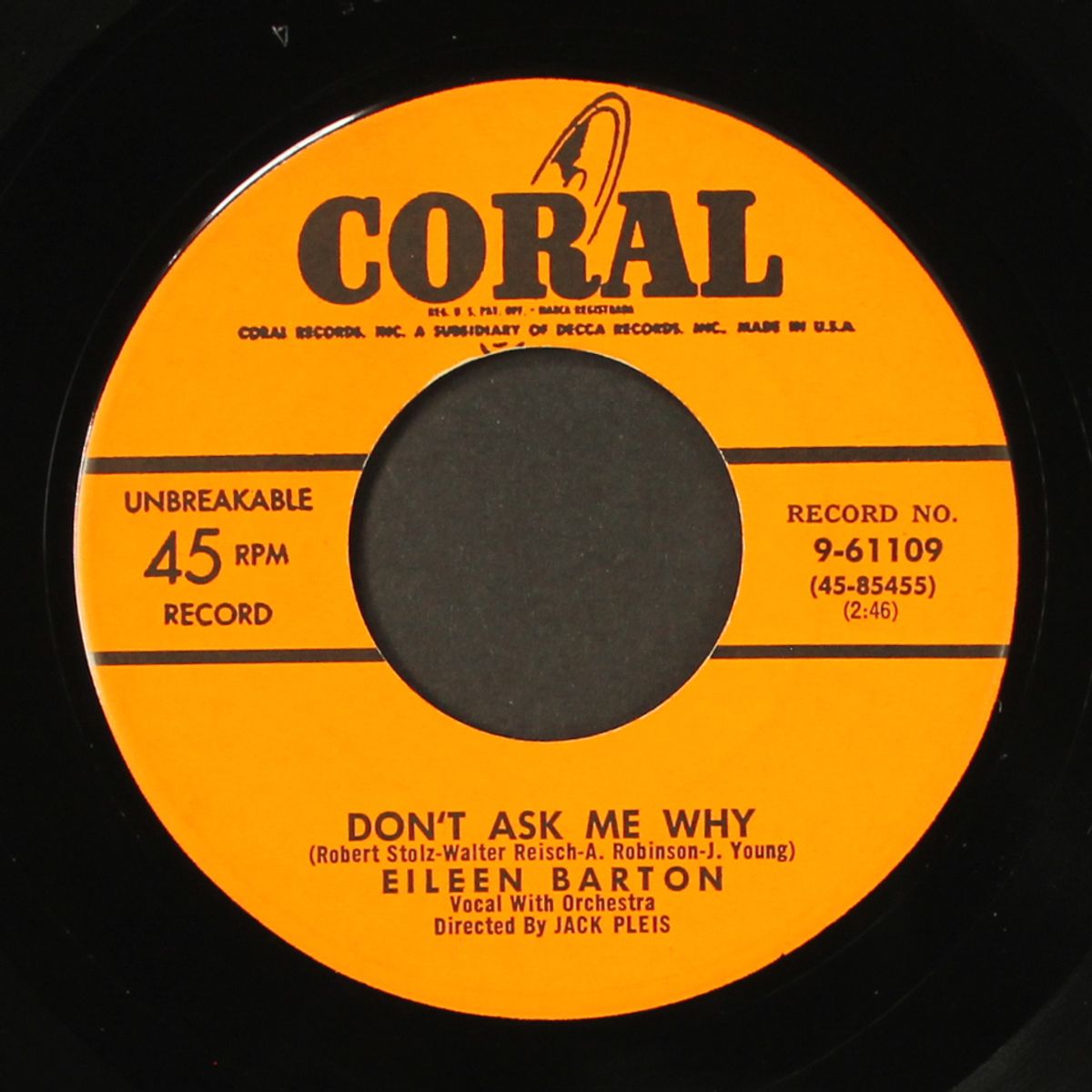 away up there / don't ask me why by EILEEN BARTON