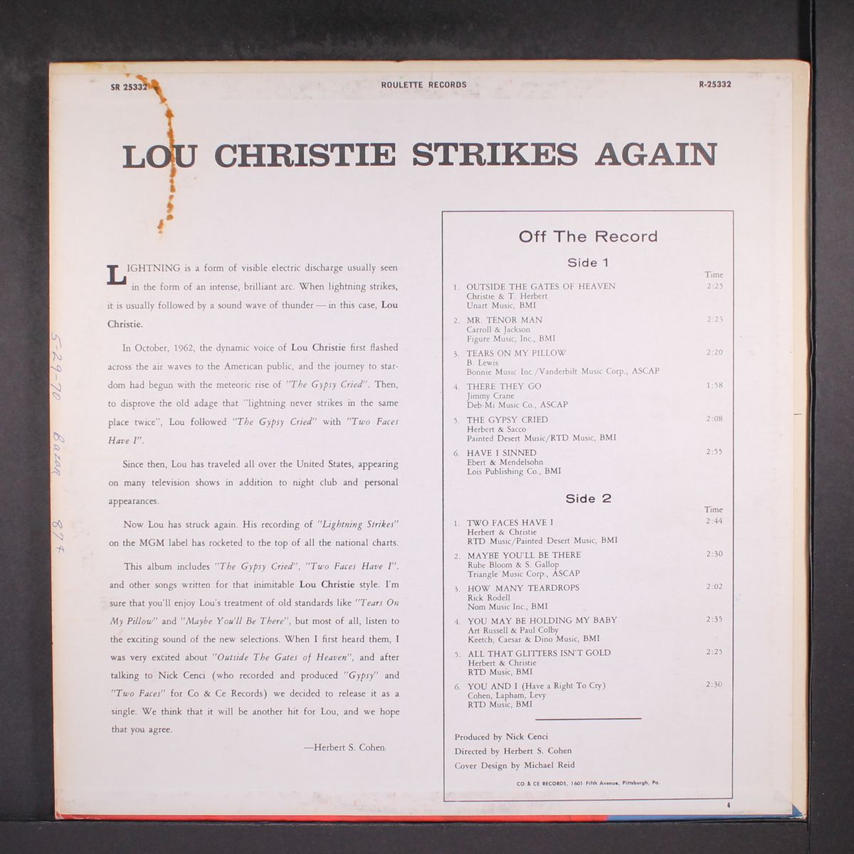 strikes again by LOU CHRISTIE