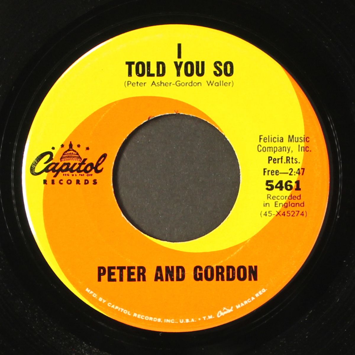 to know you is to love you / i told you so by PETER & GORDON