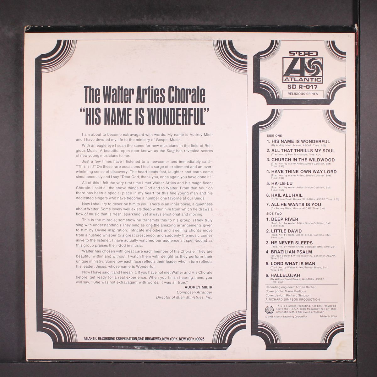 his name is wonderful by WALTER ARTIES CHORALE