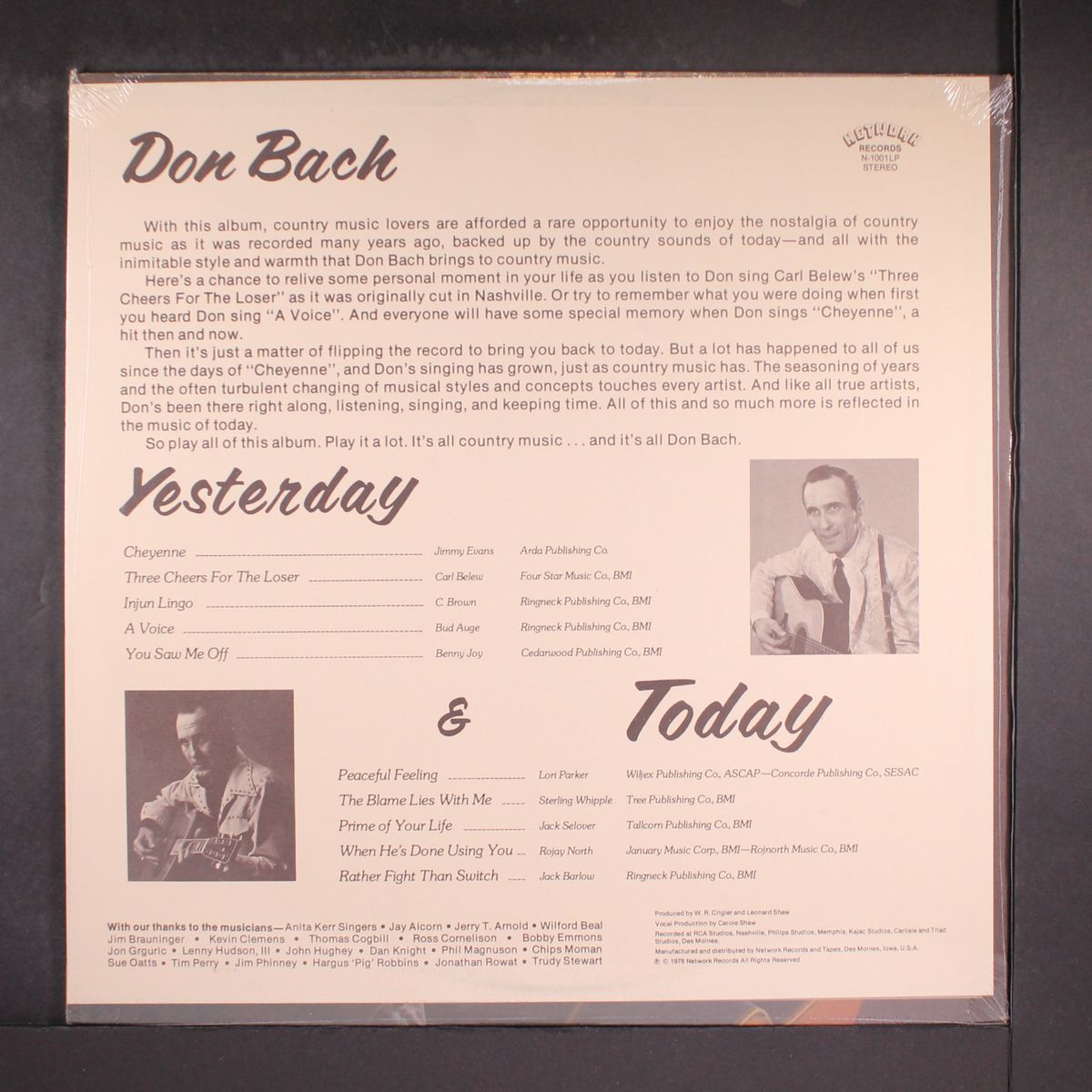 yesterday and today by DON BACH